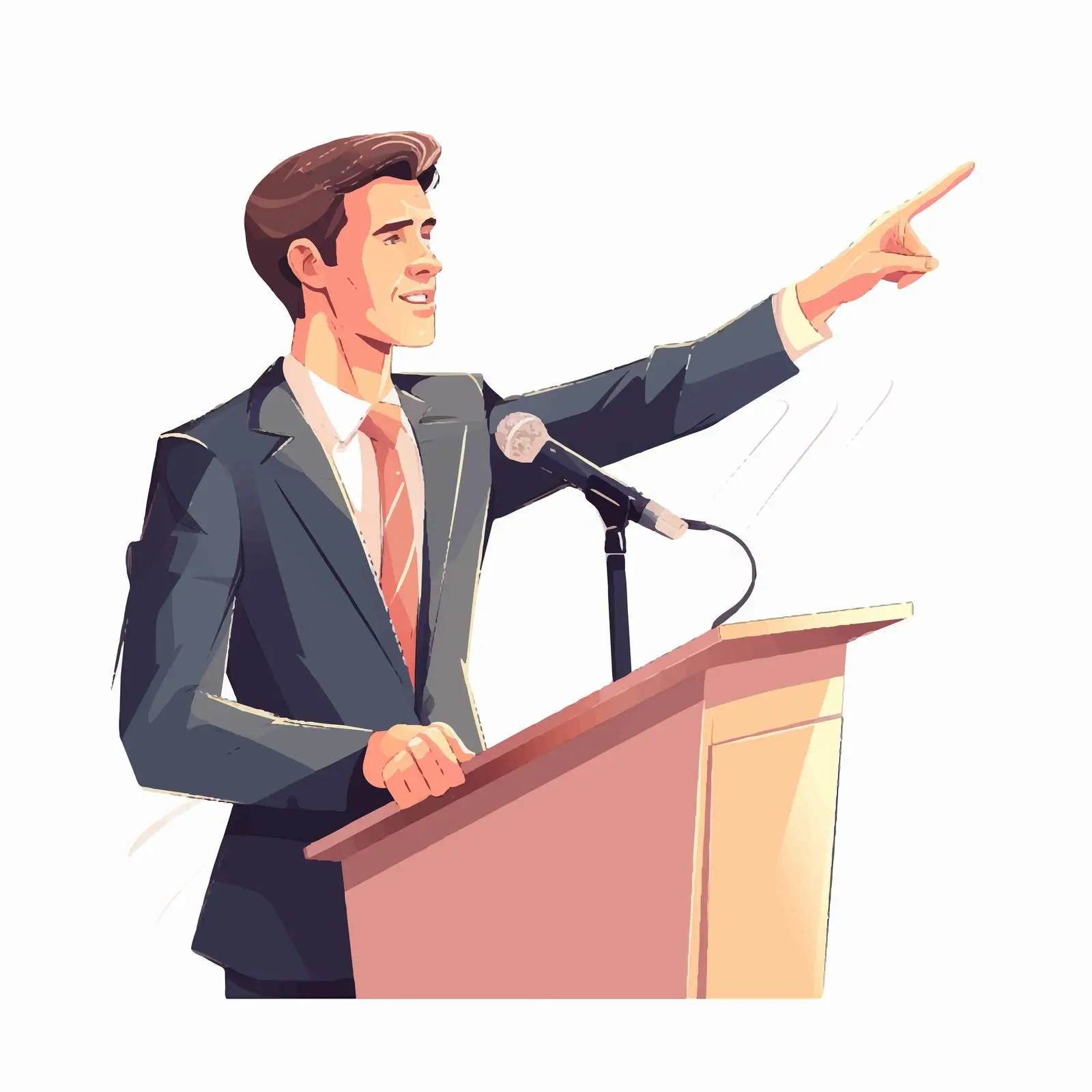 Male Politician in Suit at Rostrum Vector — free download from Dotvec