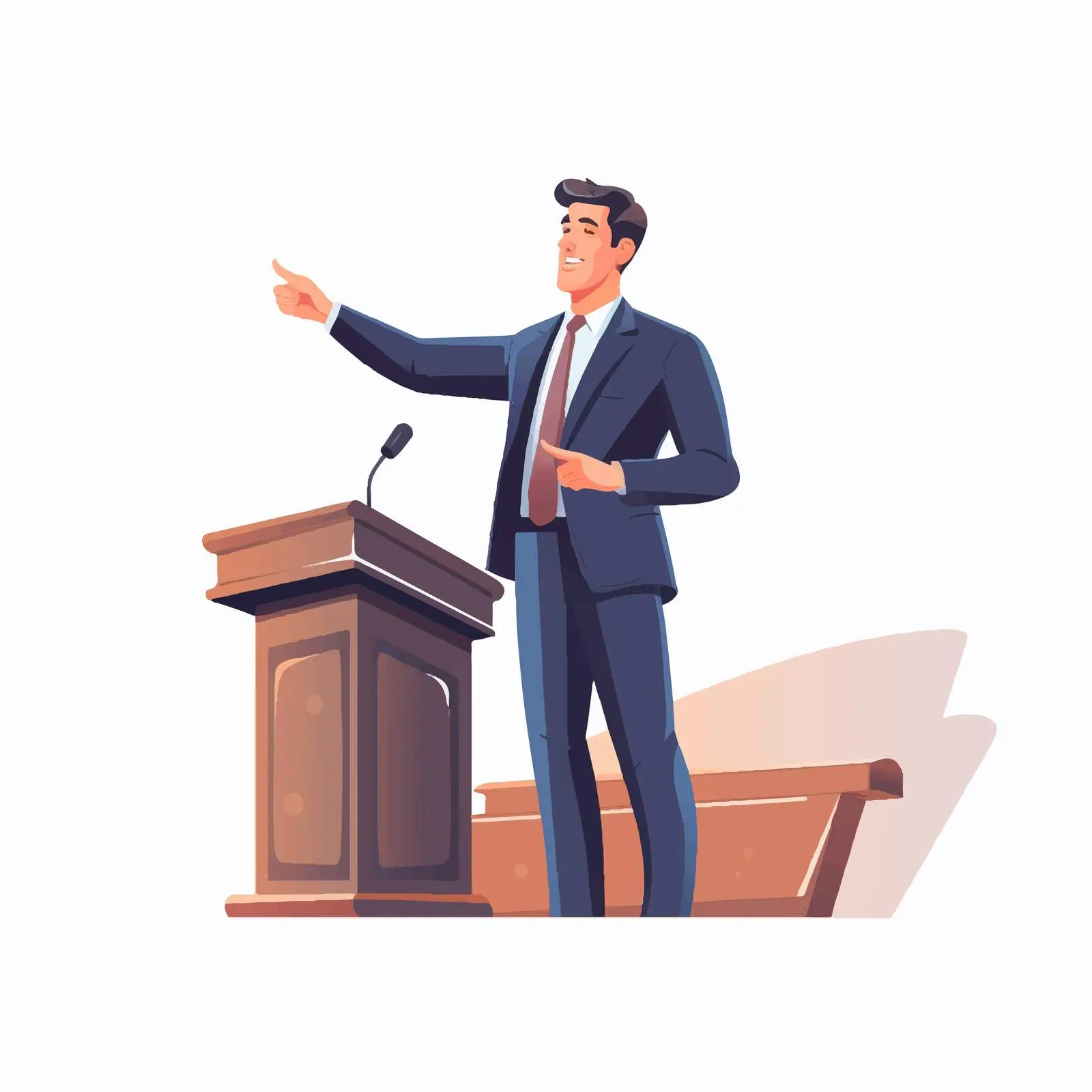 Male Politician Standing at Rostrum Vector Illustration — free download from Dotvec