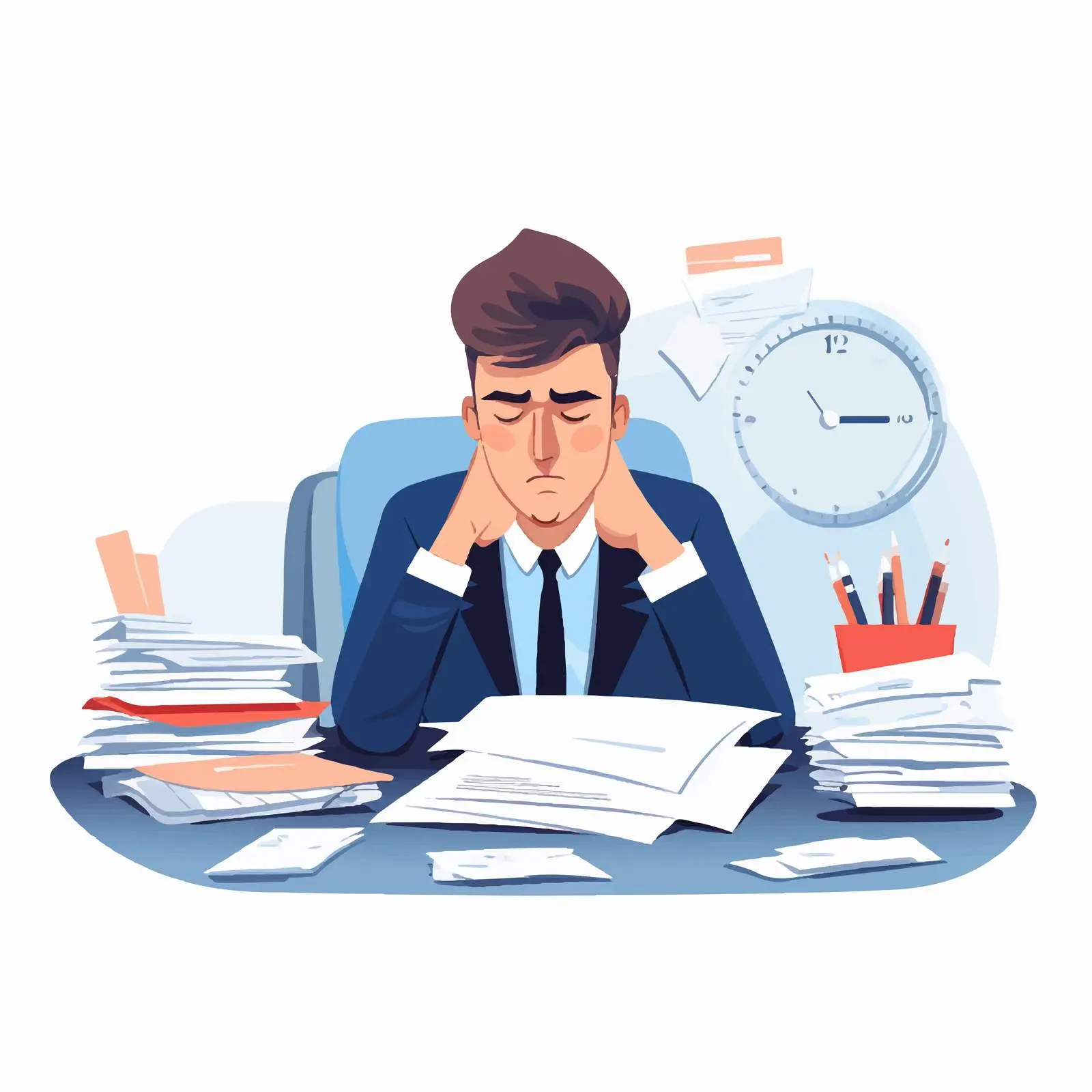 Professional Man Working at Desk — free download from Dotvec