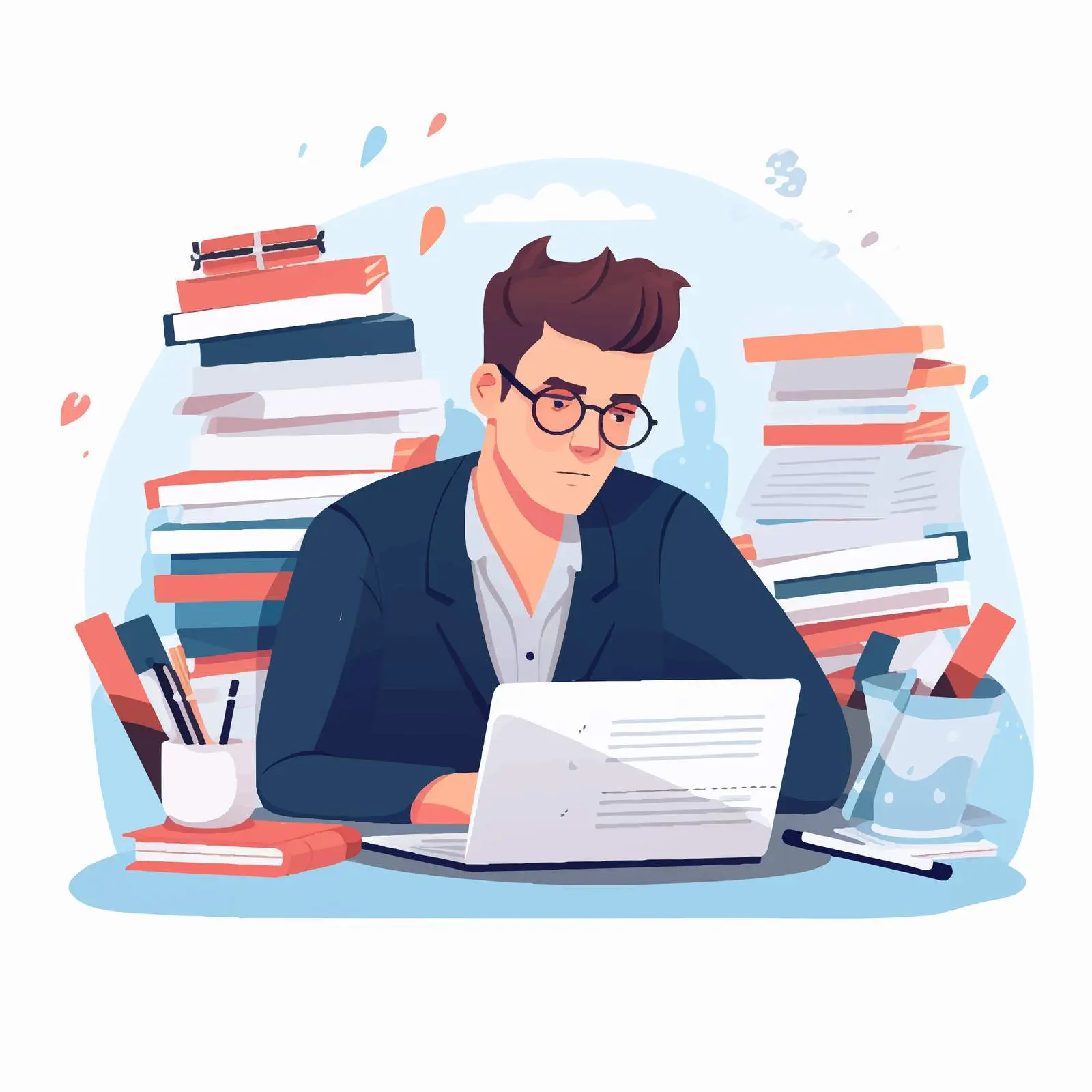 Professional Clerk at Desk Working — free download from Dotvec