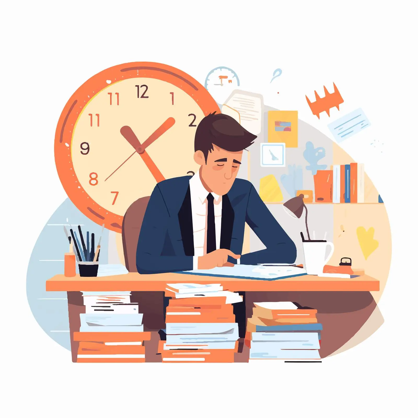 Professional Clerk Working at Desk — free download from Dotvec