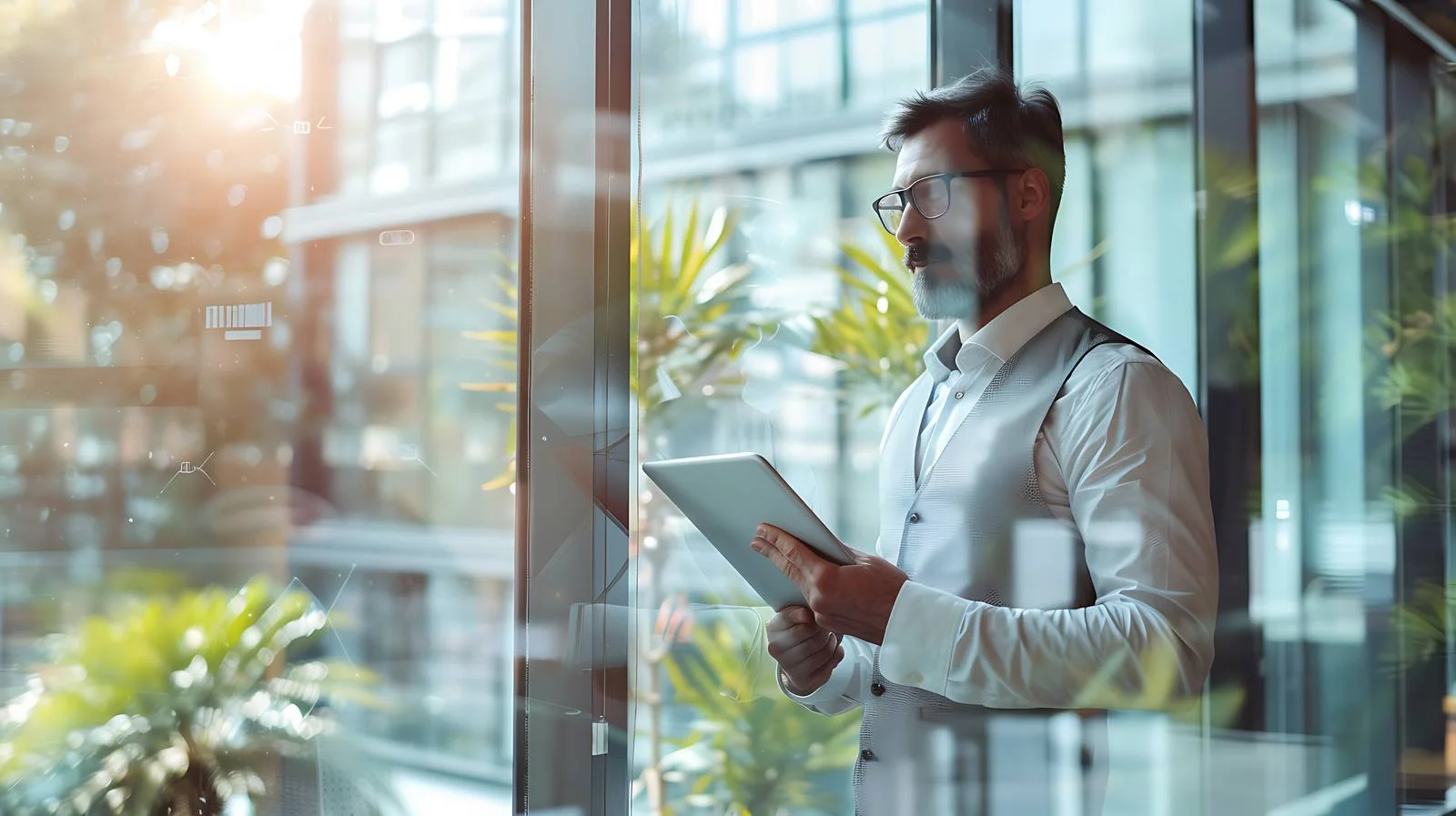 Focused Professional with Digital Tablet — free download from Dotvec