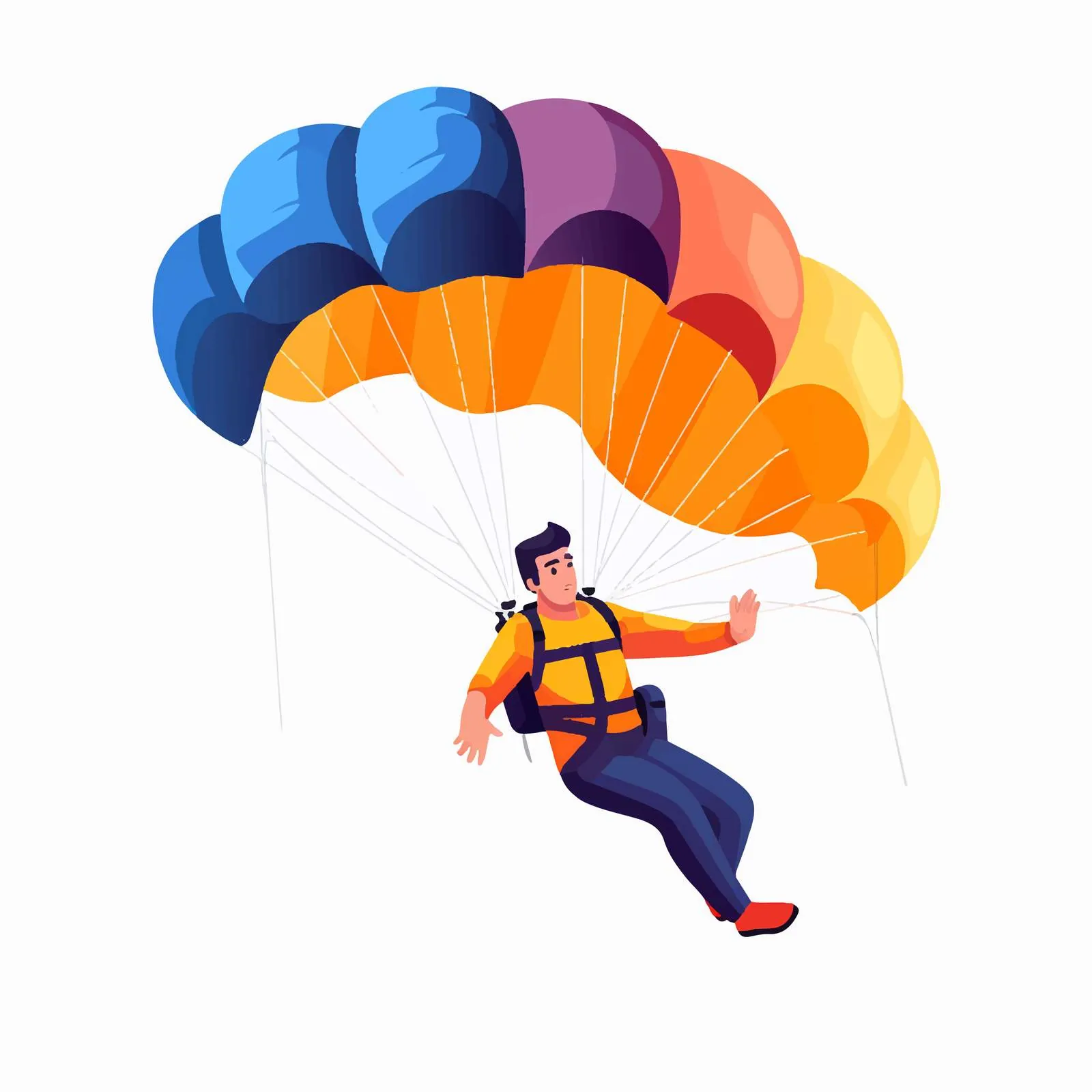 Male Skydiver with Parachute Vector Illustration — free download from Dotvec