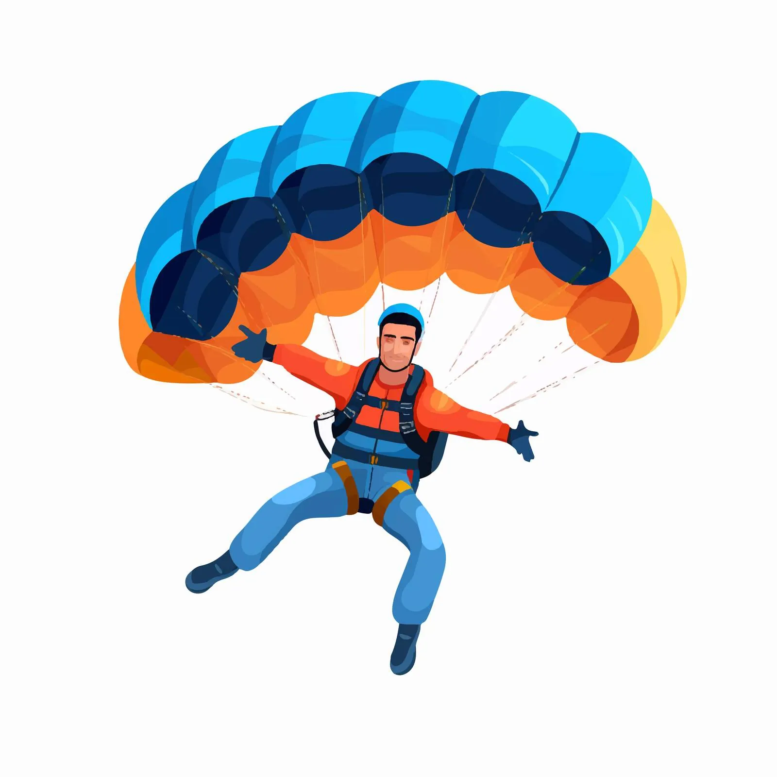 Male Skydiver Parachute Vector Illustration — free download from Dotvec