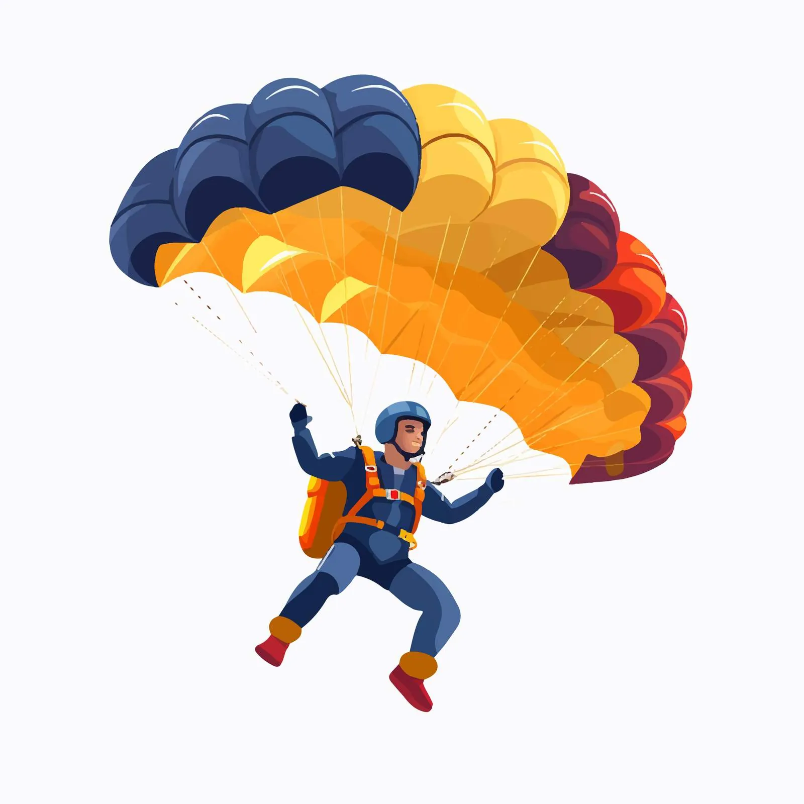 Male Skydiver Flying with Parachute Vector Illustration — free download from Dotvec