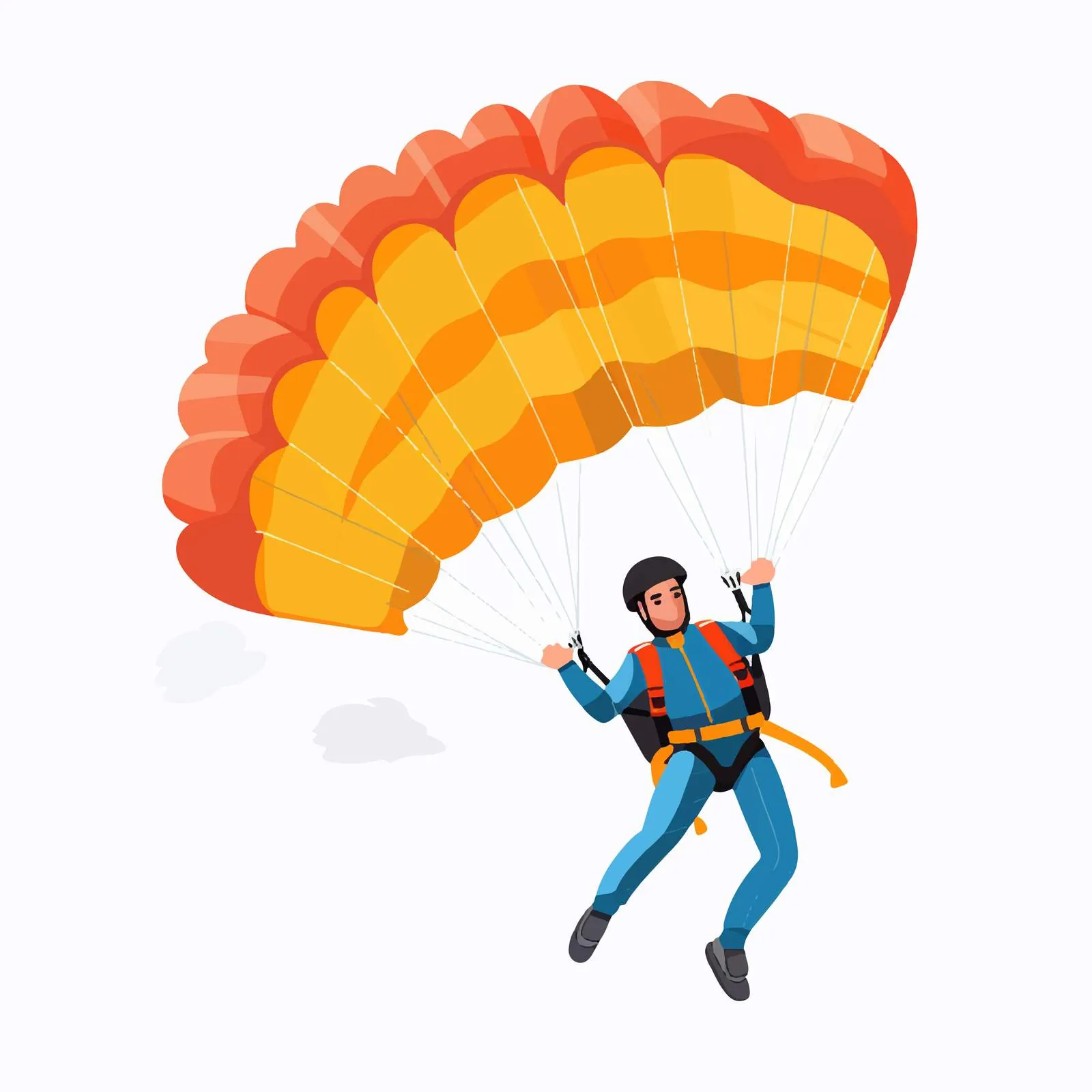 Skydiver Flying with Parachute Vector Illustration — free download from Dotvec