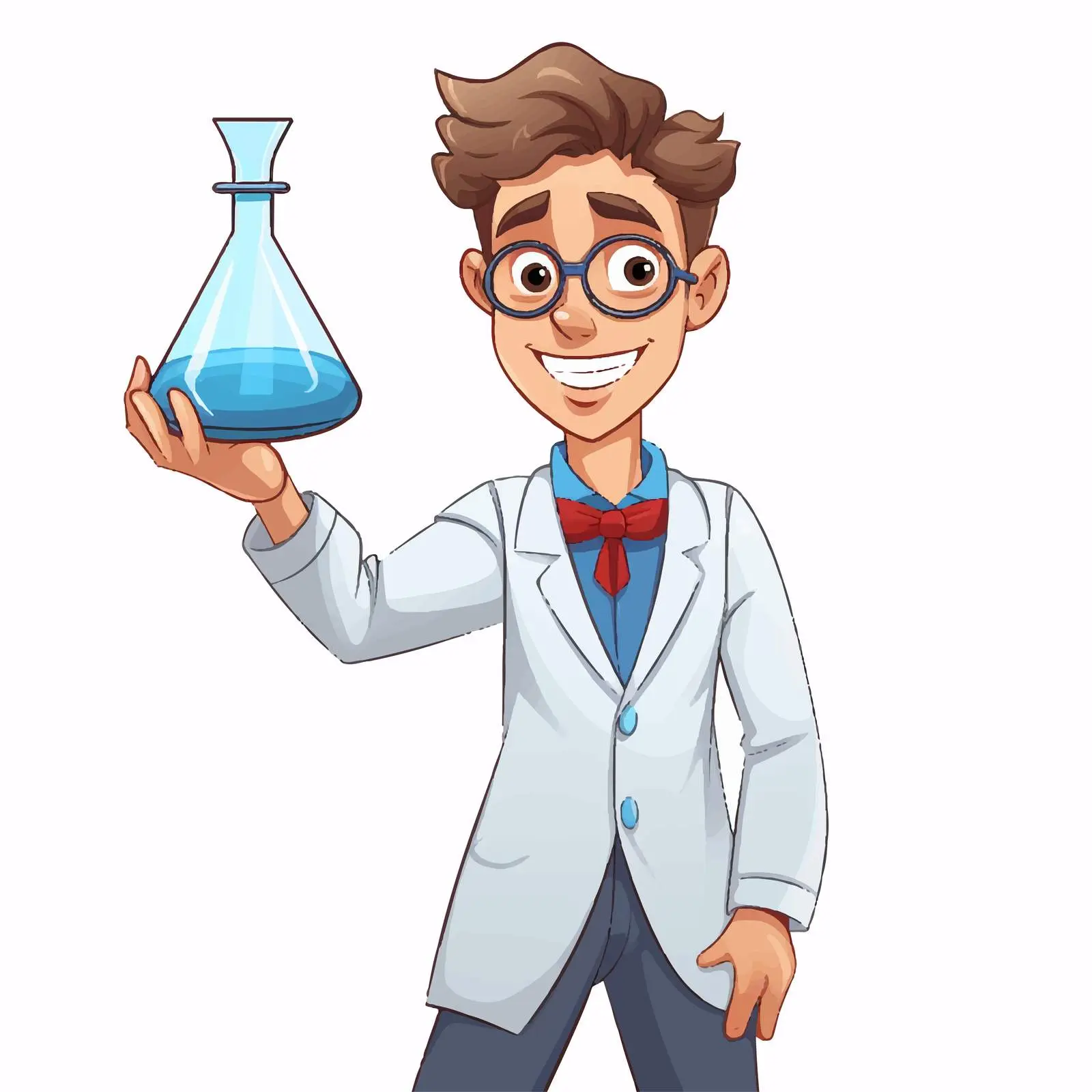 Male Student Cartoon in Science Class — free download from Dotvec