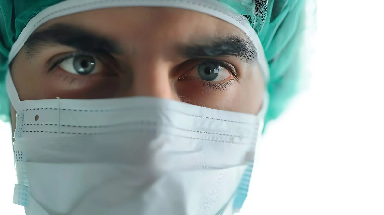 Male Surgeon Gazing at Camera on White Background – free surgical team image from Dotvec