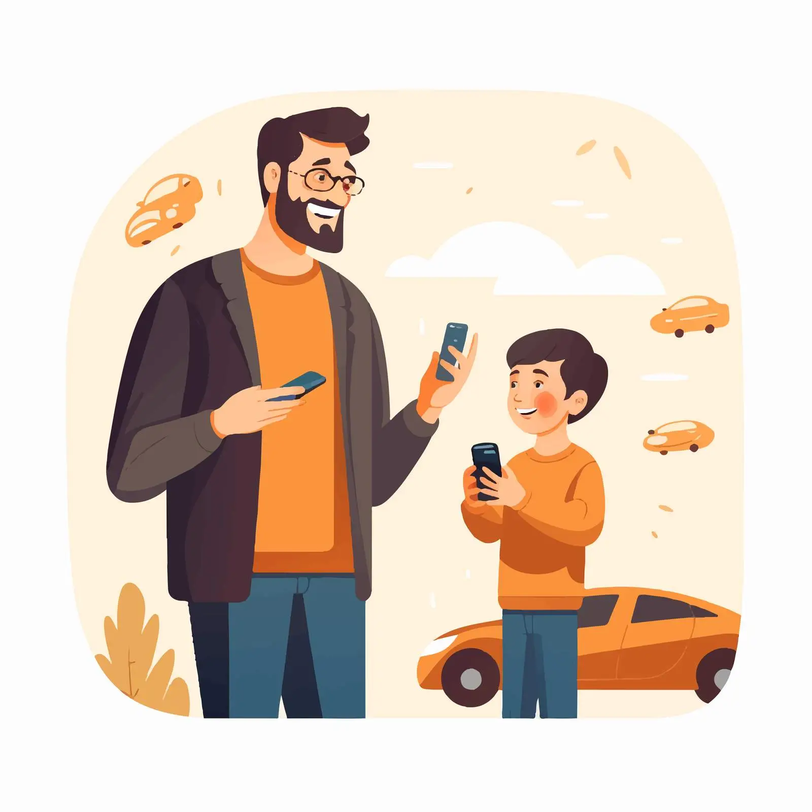 Father and Son Discussing Toy Car Purchase — free download from Dotvec