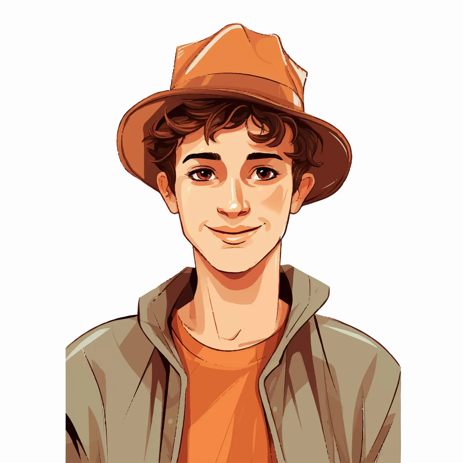 Teen Cartoon Character Wearing Hat Illustration — free download from Dotvec