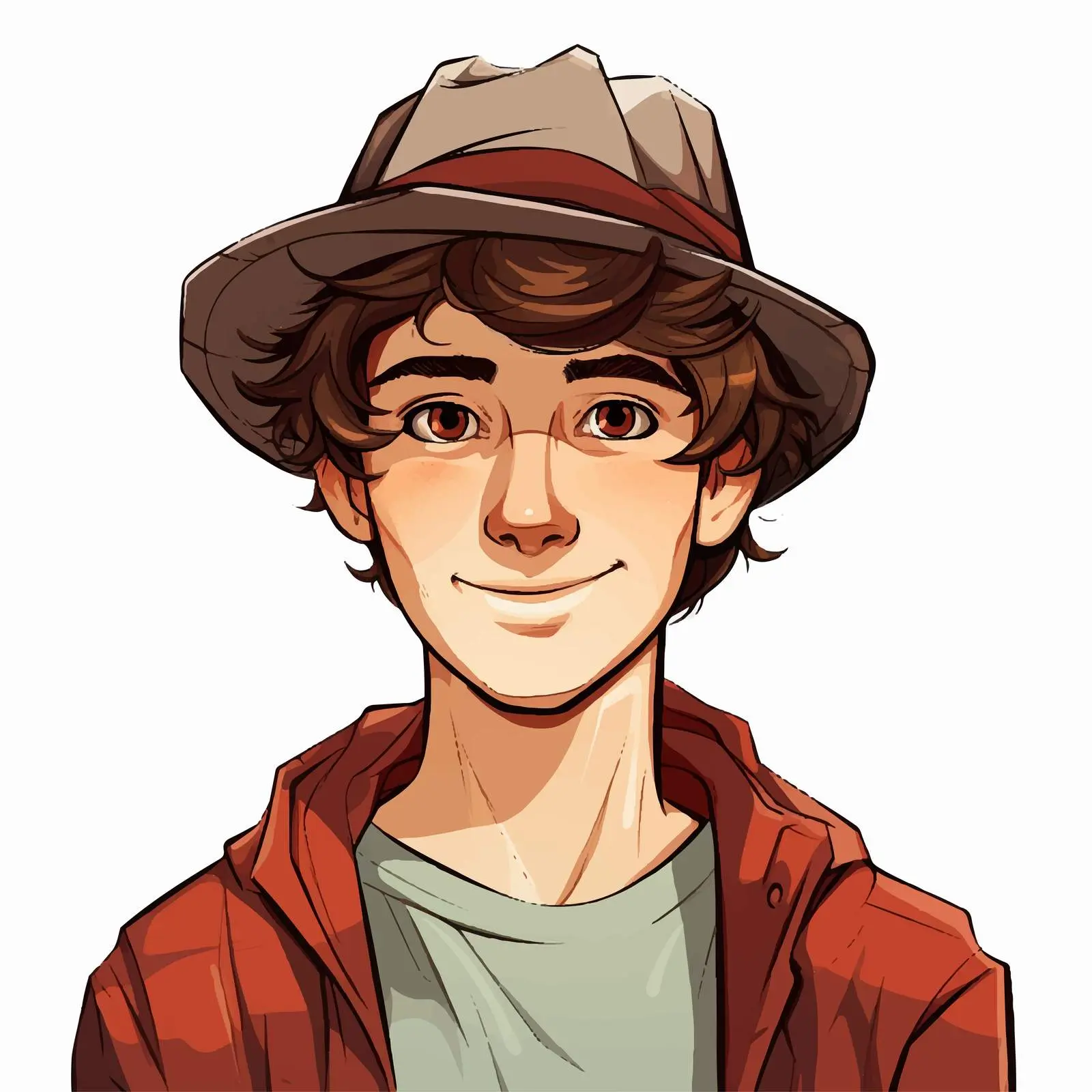 Teen Cartoon Character Wearing Hat Illustration — free download from Dotvec