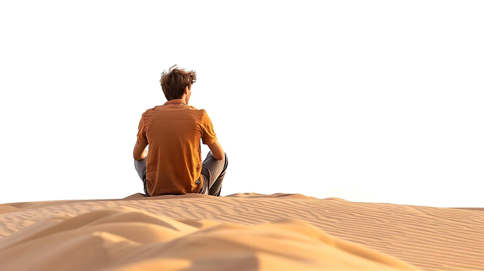 Serene Tourist on Sand Dune — free download from Dotvec