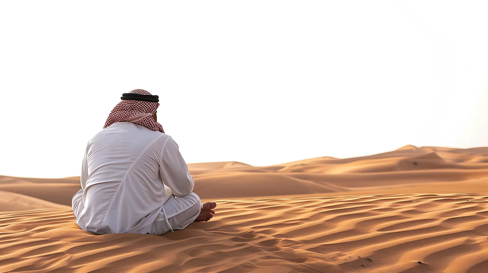 Serene Tourist on Sand Dune — free download from Dotvec