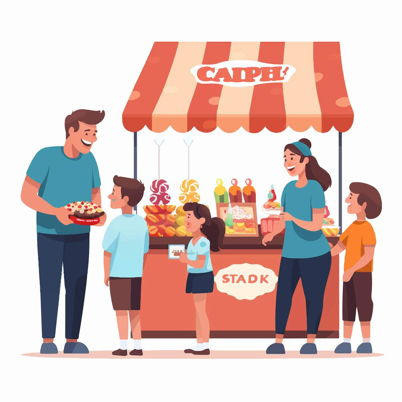 Male Vendor at Candy Booth Illustration – free male vendor image from Dotvec