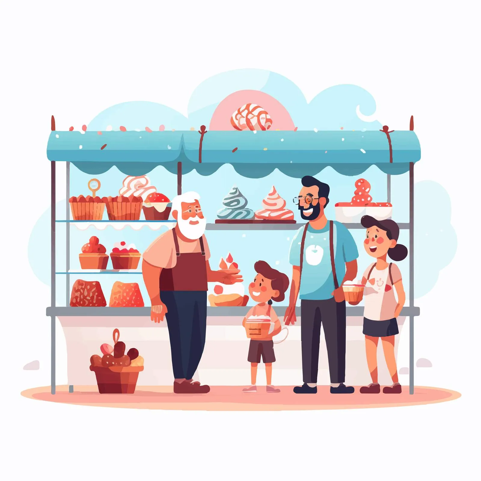 Male Vendor at Candy Booth Illustration – free male vendor image from Dotvec