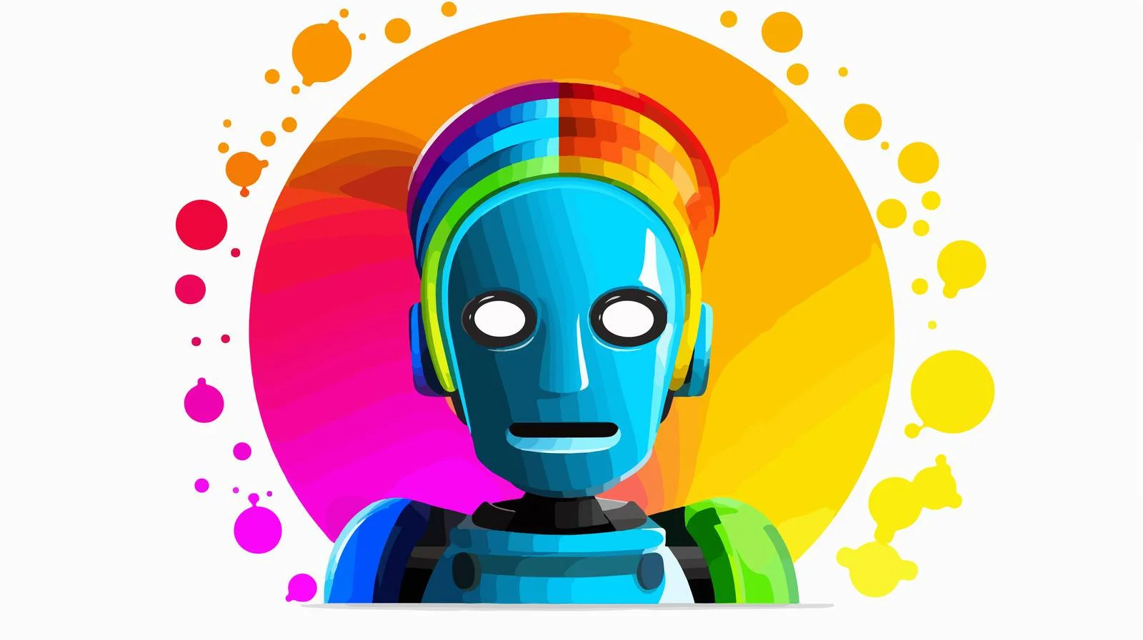 Faulty Robot Circular Icon — free download from Dotvec