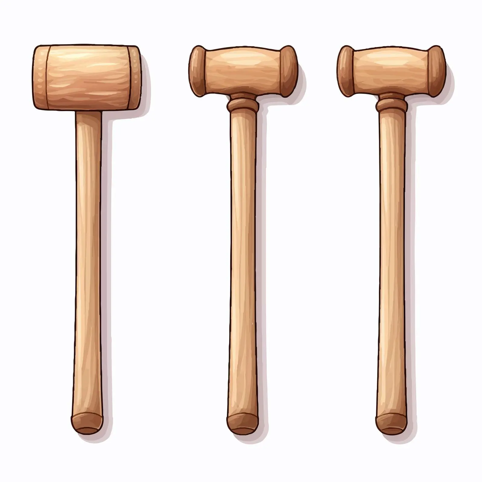 Line Vector Illustration of a Mallet – free hammer image from Dotvec