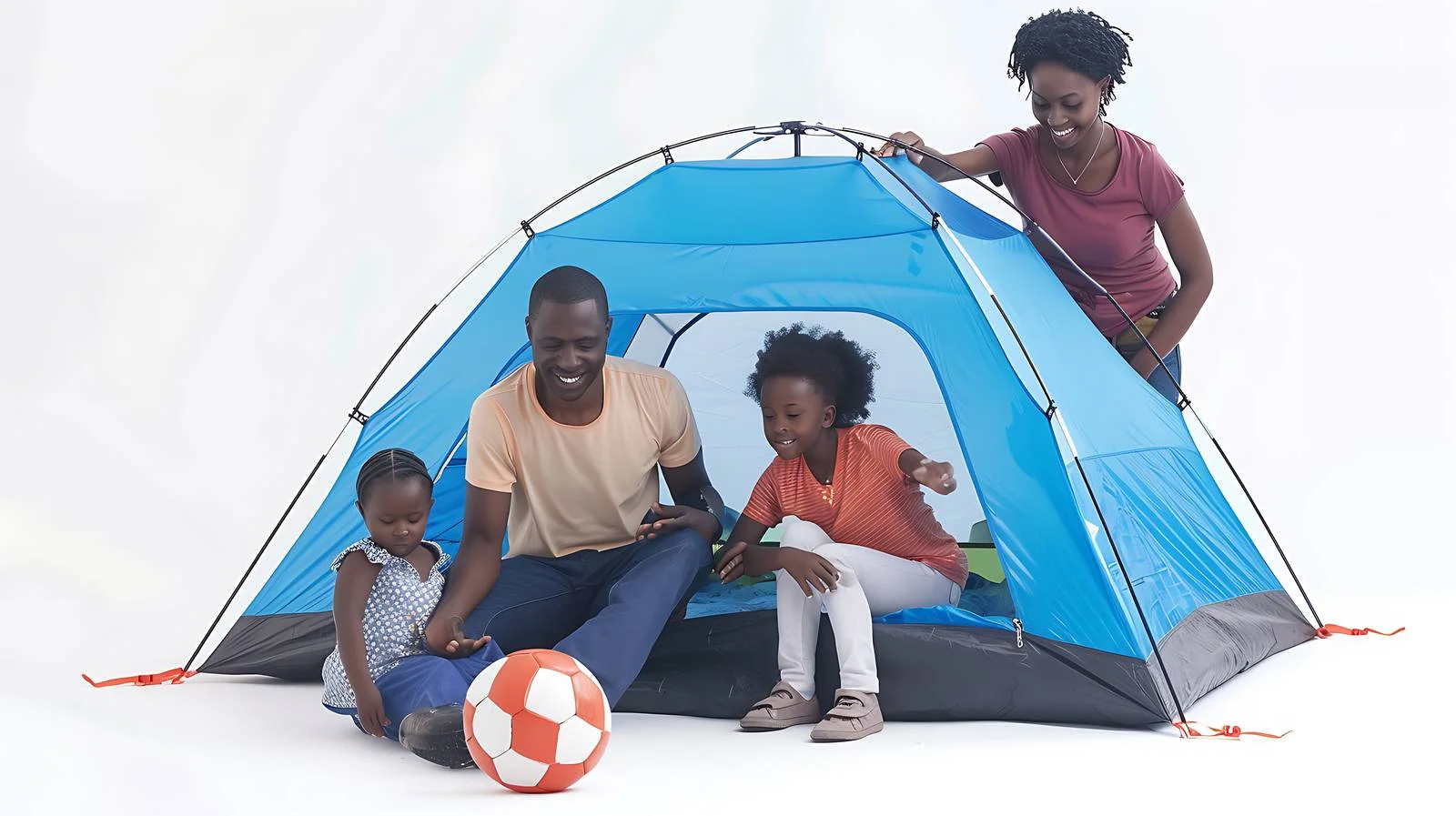 Family Soccer Fun with Woman Sitting — free download from Dotvec