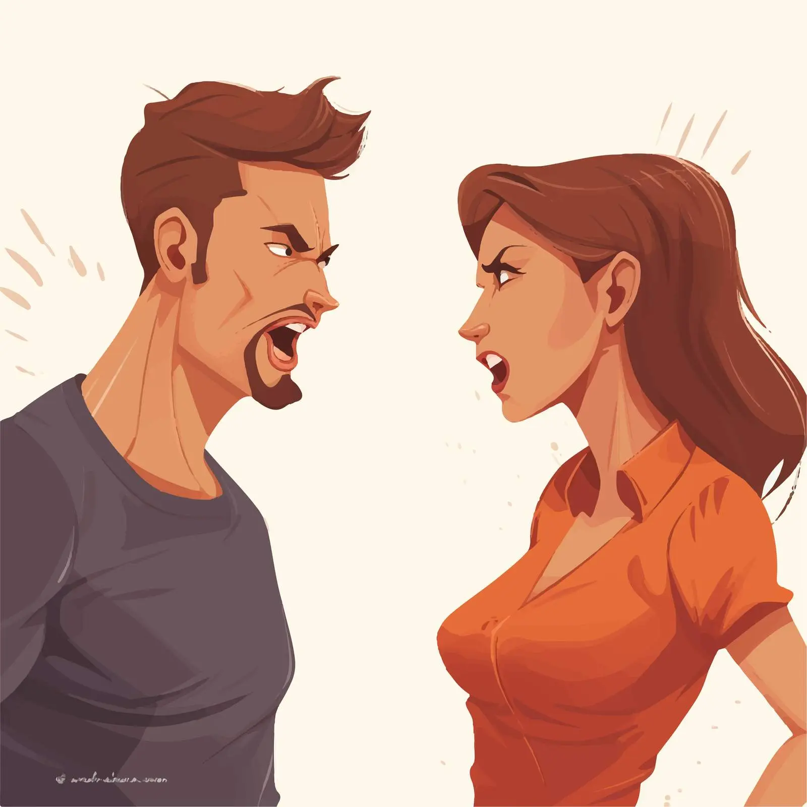Angry Couple Cartoon Vector Illustration — free download from Dotvec