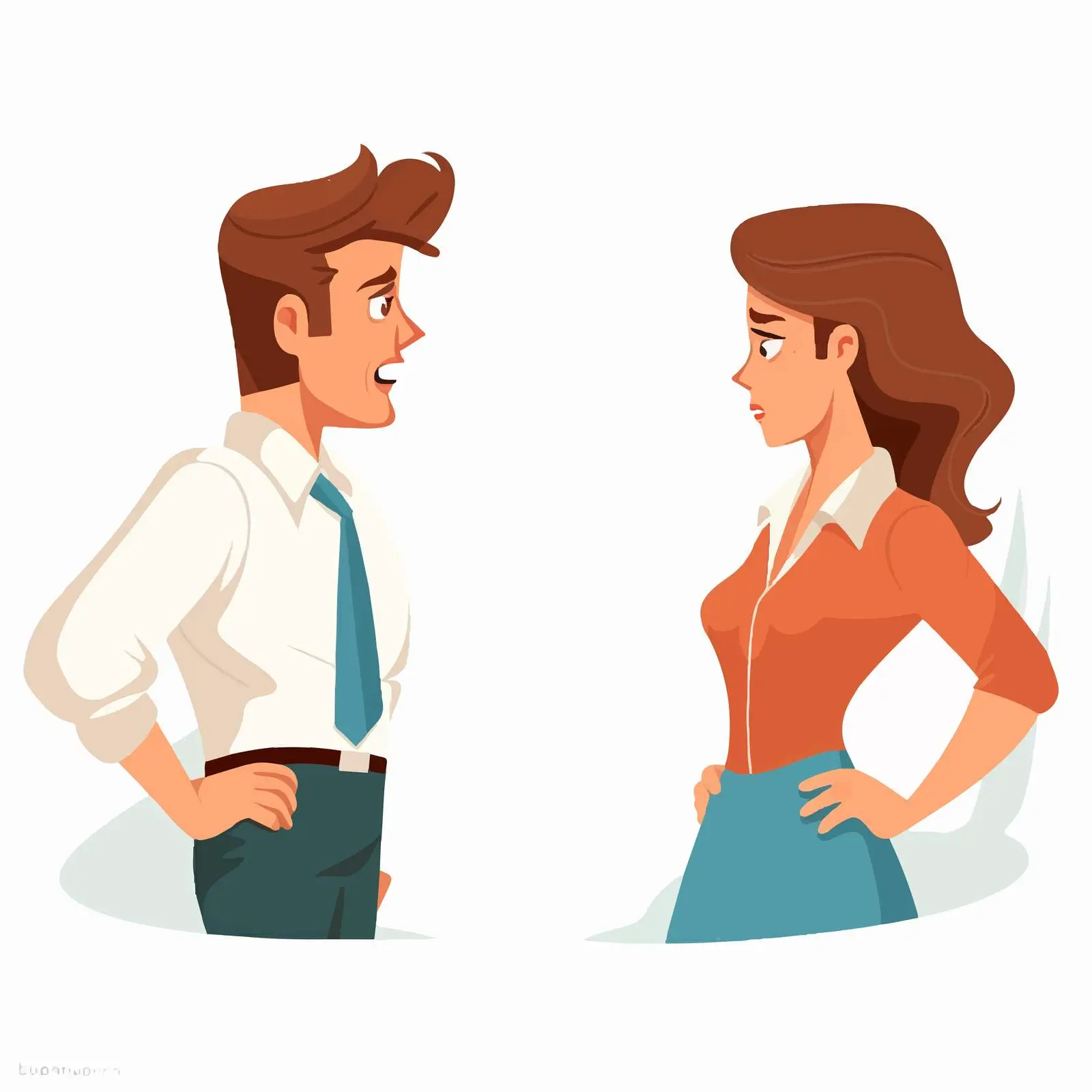 Angry Man and Woman Vector Illustration – free disagreement image from Dotvec