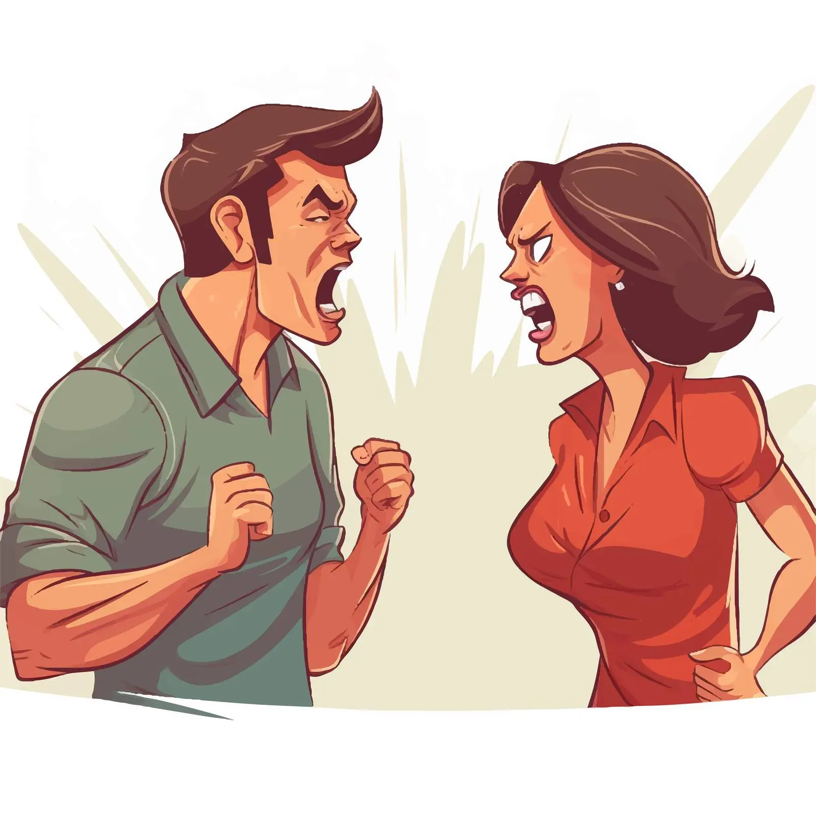 Angry Couple Cartoon Vector Illustration – free disagreement image from Dotvec
