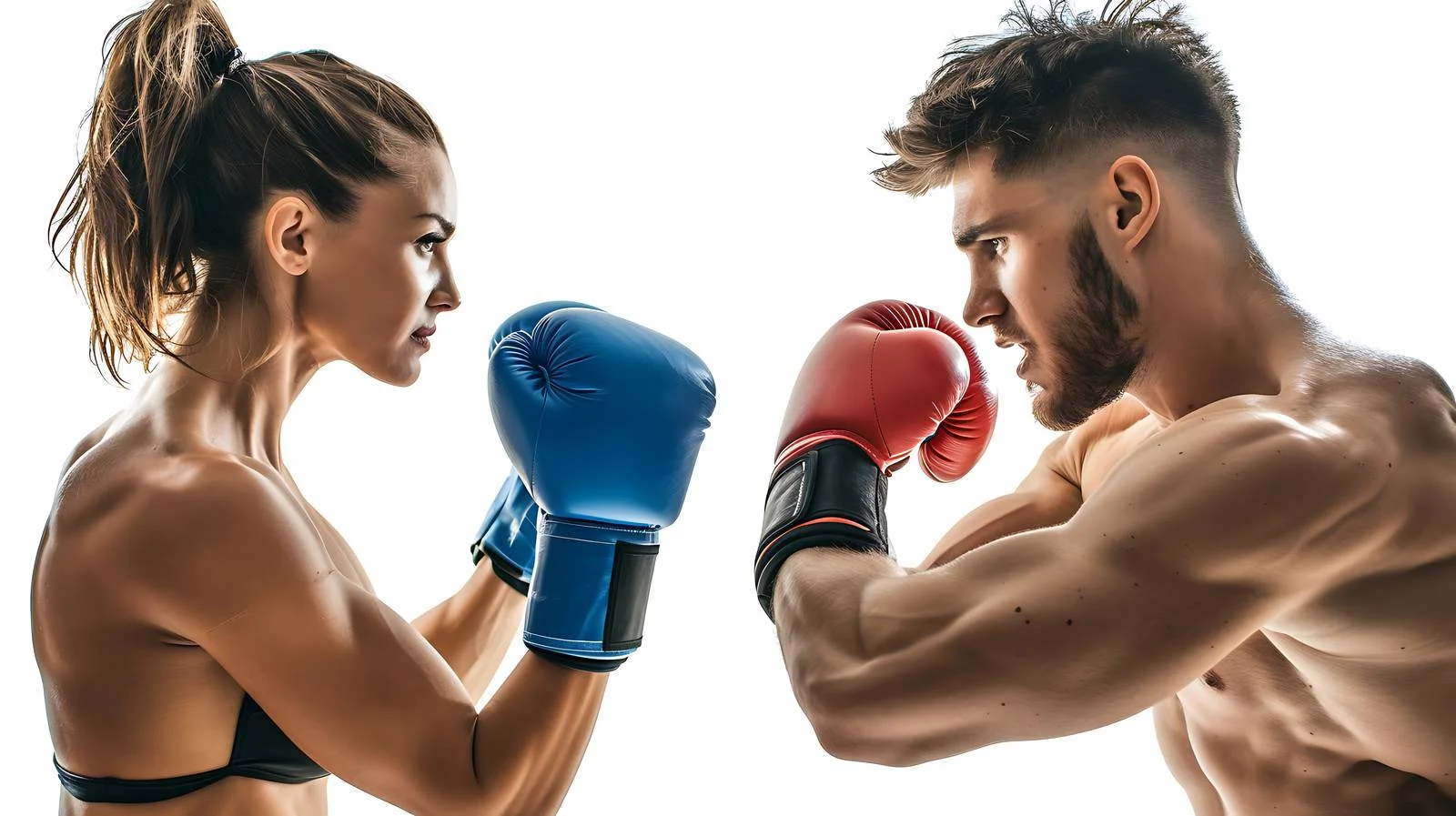 Boxing Training Couple White Background — free download from Dotvec