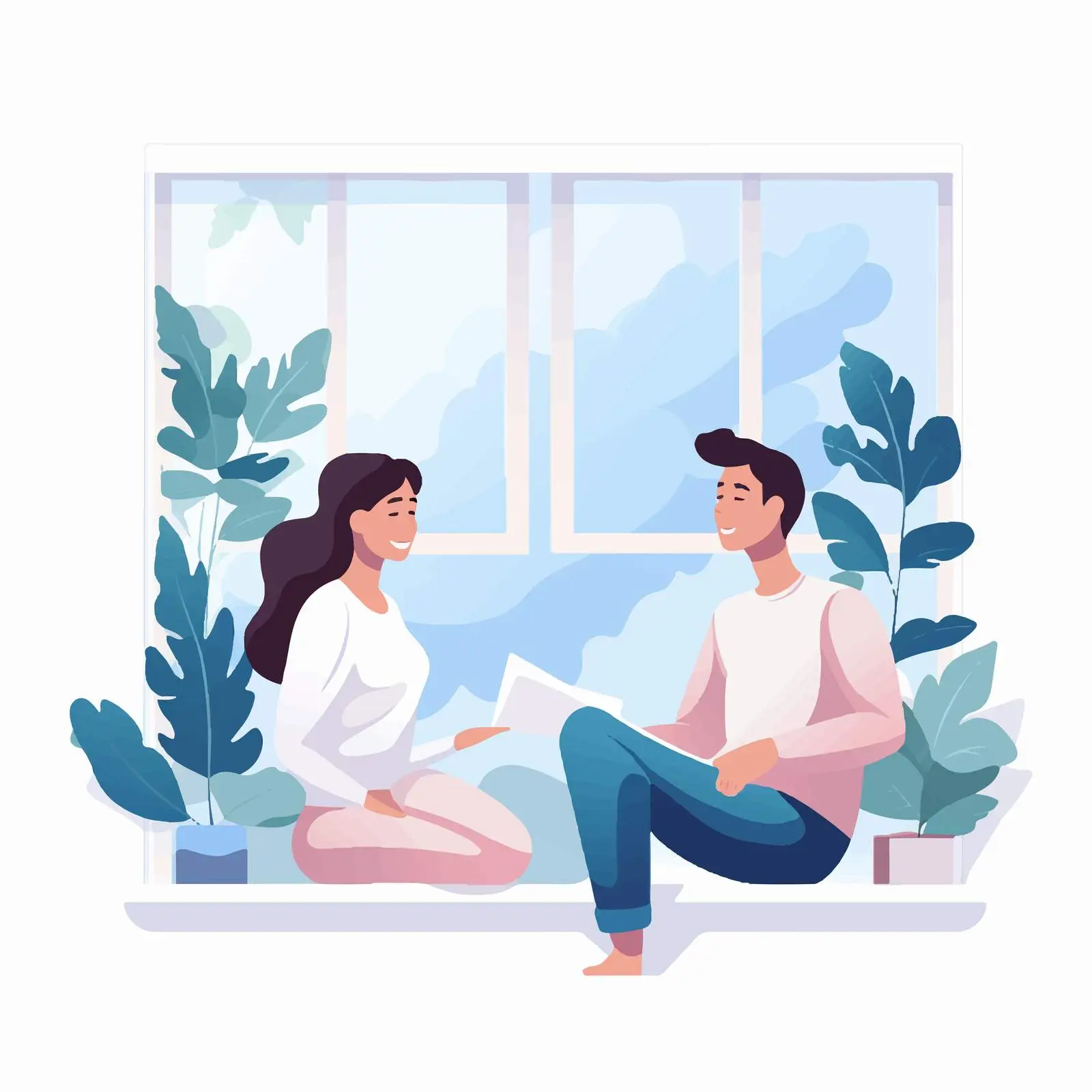Couple Enjoying Fresh Air by Window — free download from Dotvec