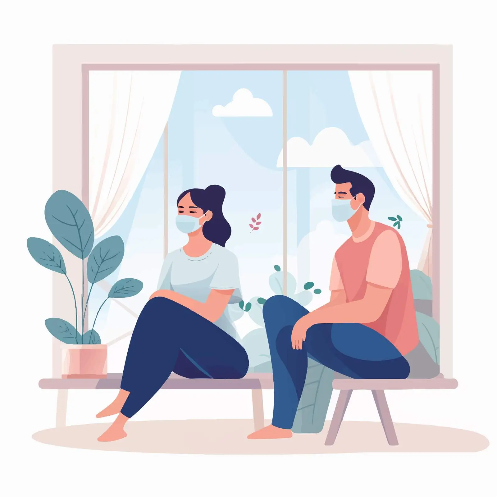 Couple Enjoying Fresh Air by the Window — free download from Dotvec