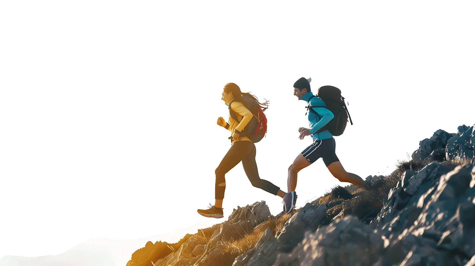 Couple Uphill Mountain Runners — free download from Dotvec