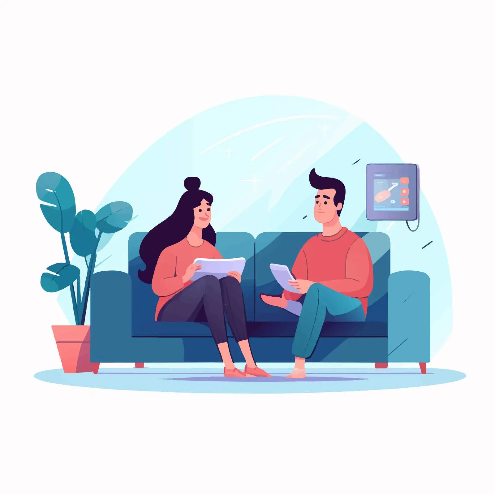 Couple Relaxing on Comfortable Sofa — free download from Dotvec