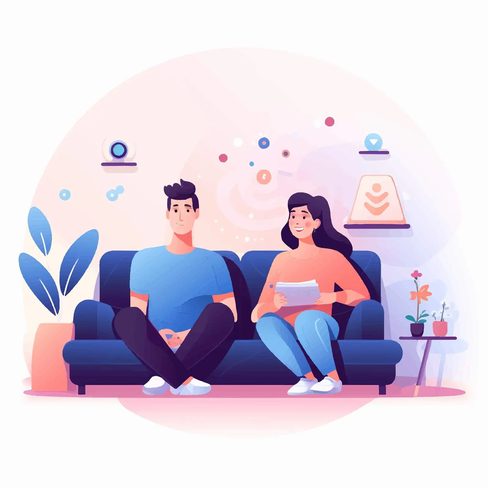 Couple Relaxing Together on a Comfortable Sofa — free download from Dotvec