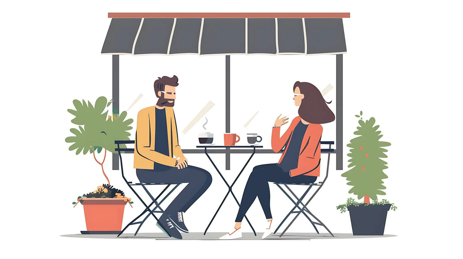 Casual Meeting at Outdoor Cafe — free download from Dotvec