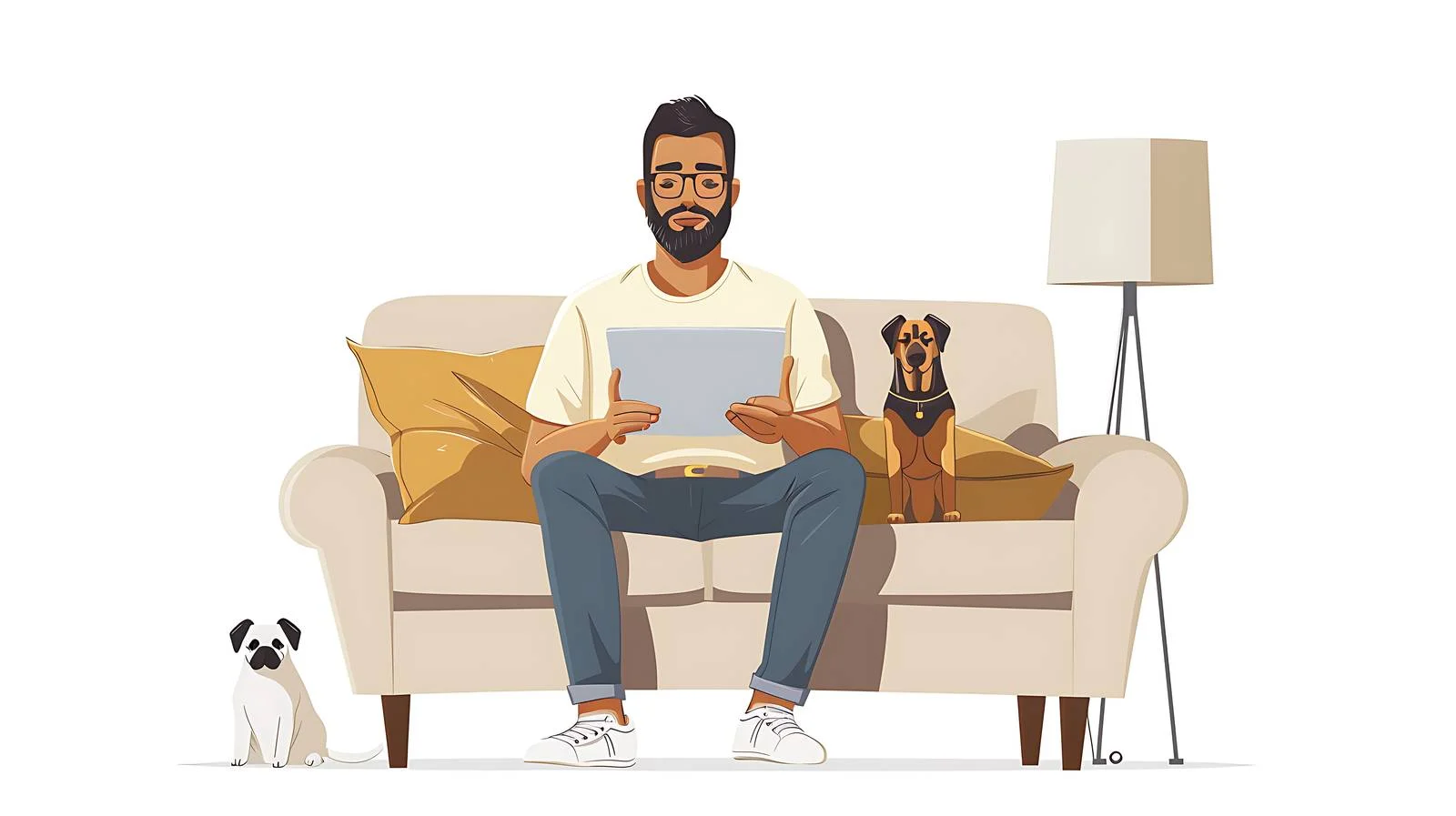 Relaxing with digital pet companion — free download from Dotvec