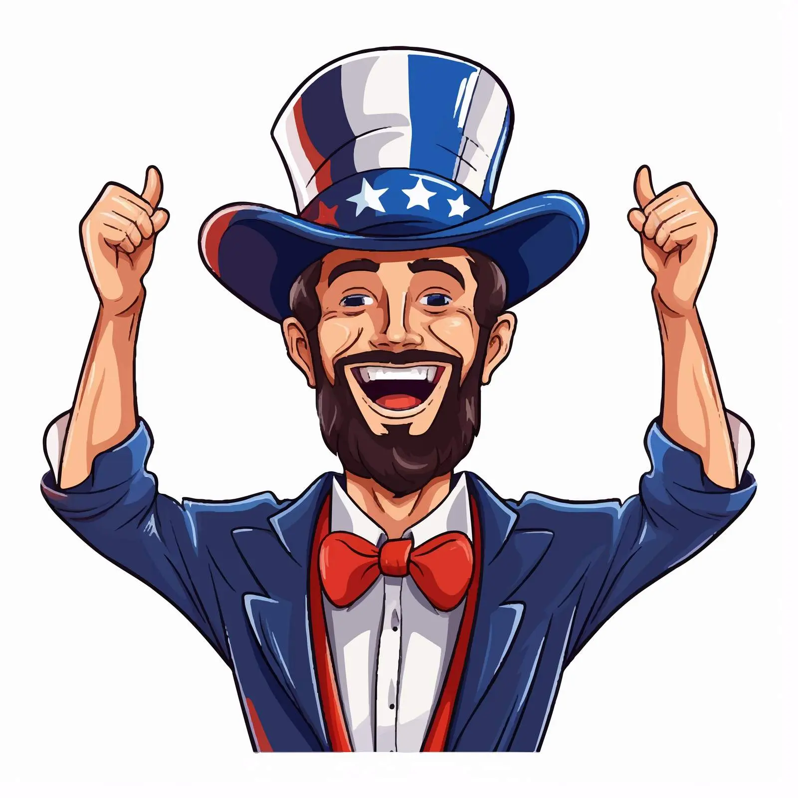 Happy USA Avatar with Flag and Hat Design — free download from Dotvec