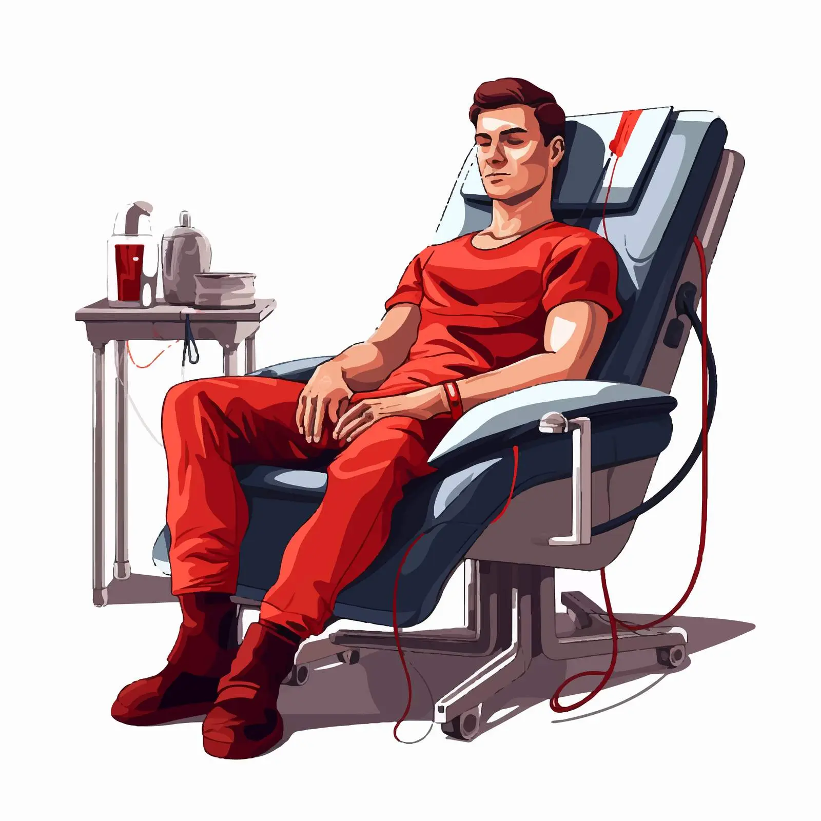 Cartoon Man Blood Donor Vector Illustration – free blood image from Dotvec