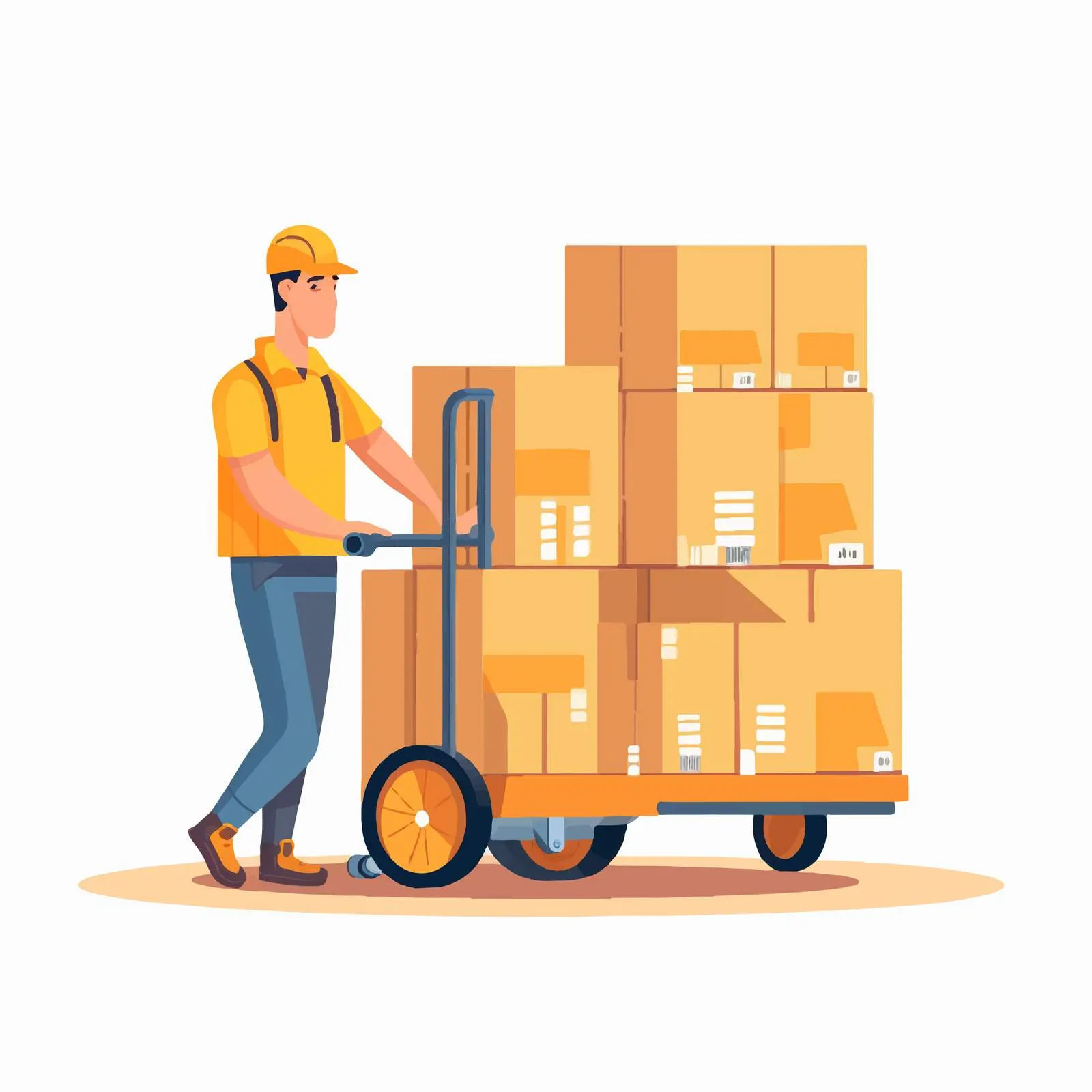 Carrier Transporting Heavy Goods on Dolly – free dock image from Dotvec