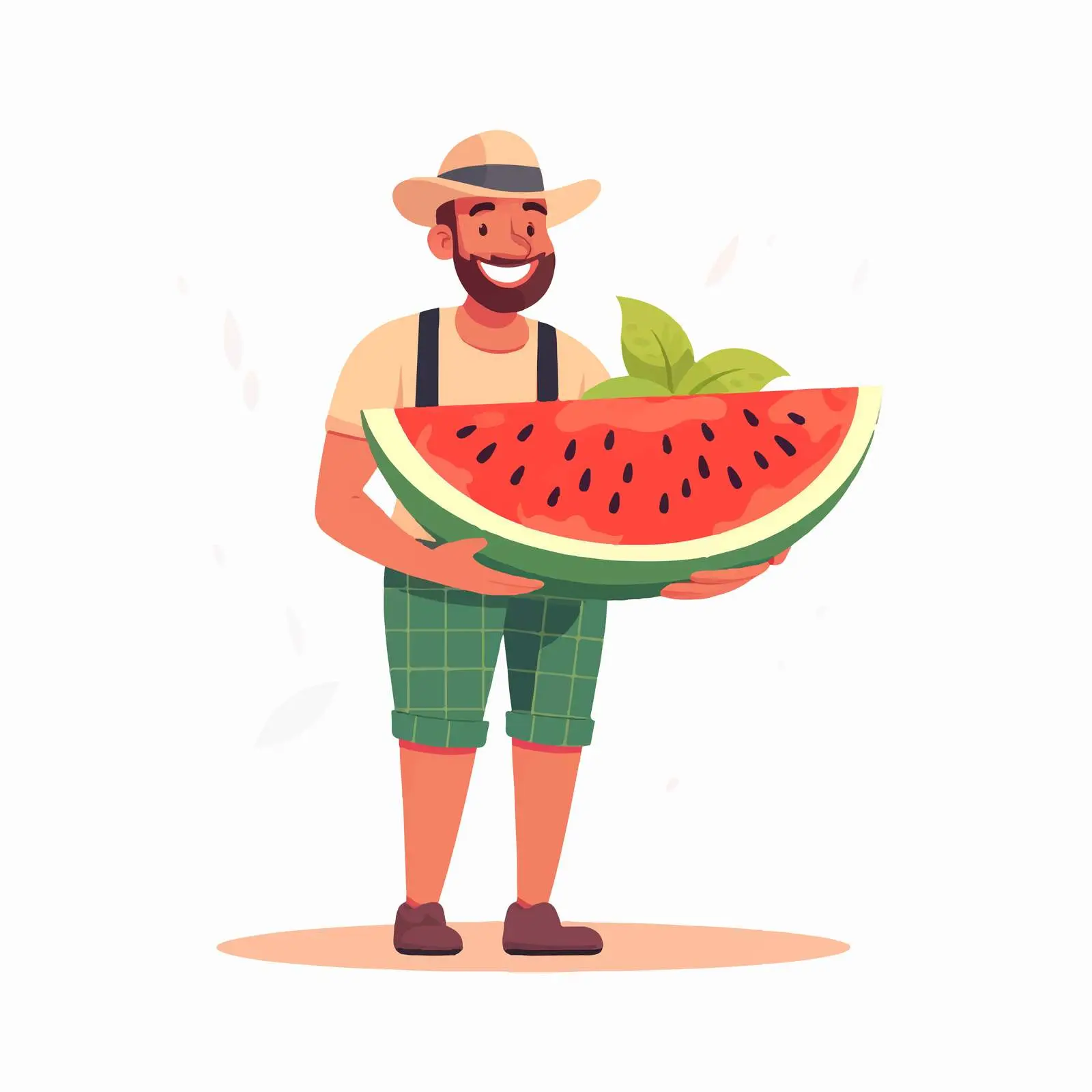 Man Carrying Watermelon Summer Vector Illustration — free download from Dotvec