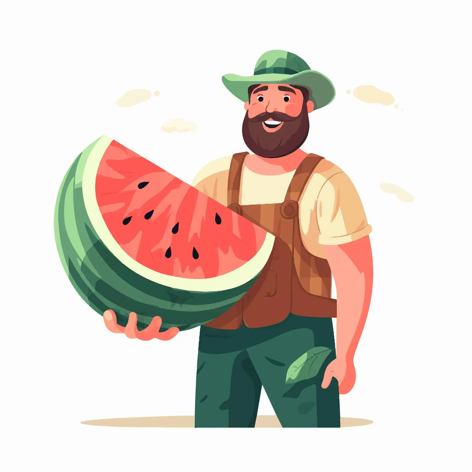 Man Carrying Watermelon Summer Vector Illustration — free download from Dotvec