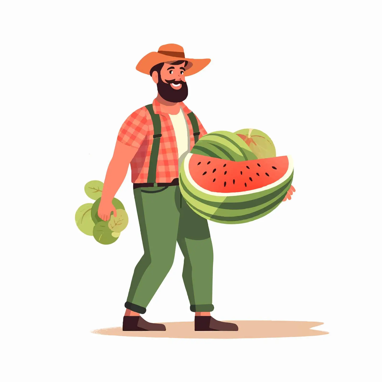 Summer Vector of Man Carrying Watermelon — free download from Dotvec