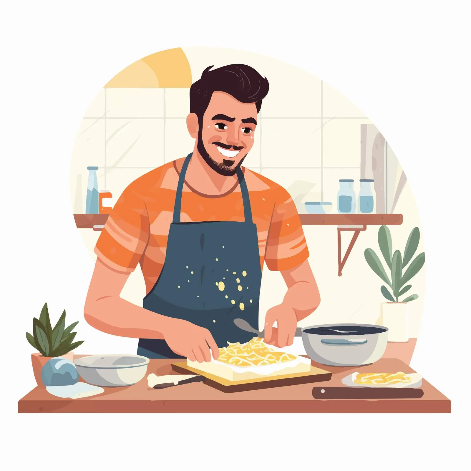 Home Cook Grating Parmesan Cheese for Pasta — free download from Dotvec