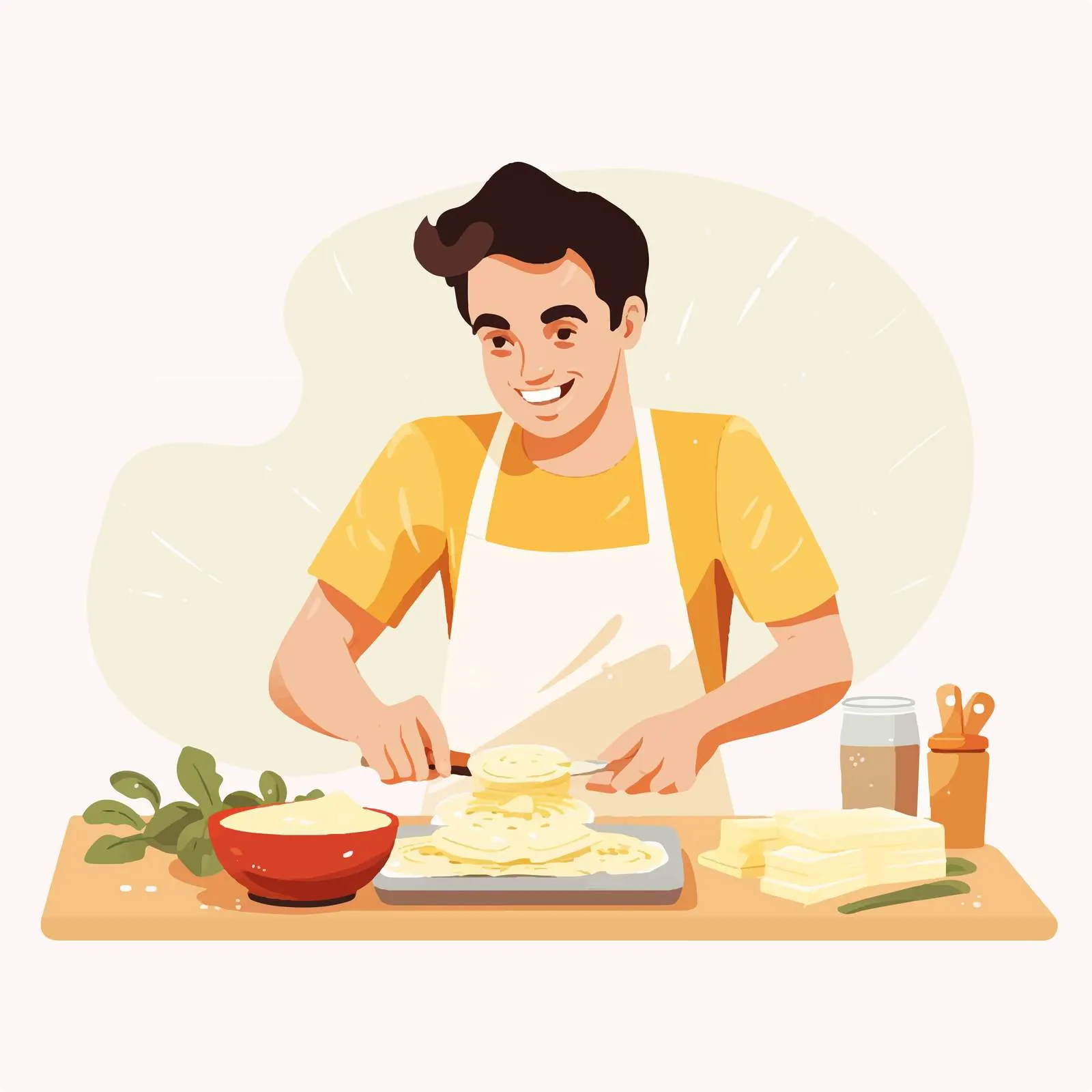 Home Cook Preparing Pasta and Grating Cheese — free download from Dotvec