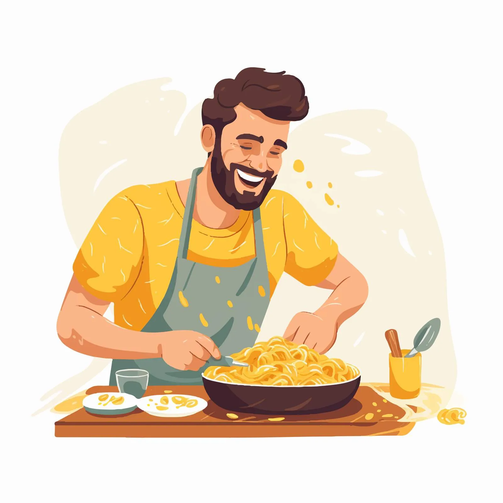 Home Chef Cooking Pasta with Grated Parmesan — free download from Dotvec