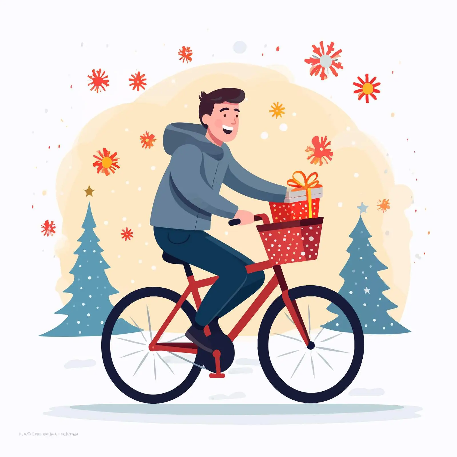 Person Cycling During Christmas Holiday — free download from Dotvec