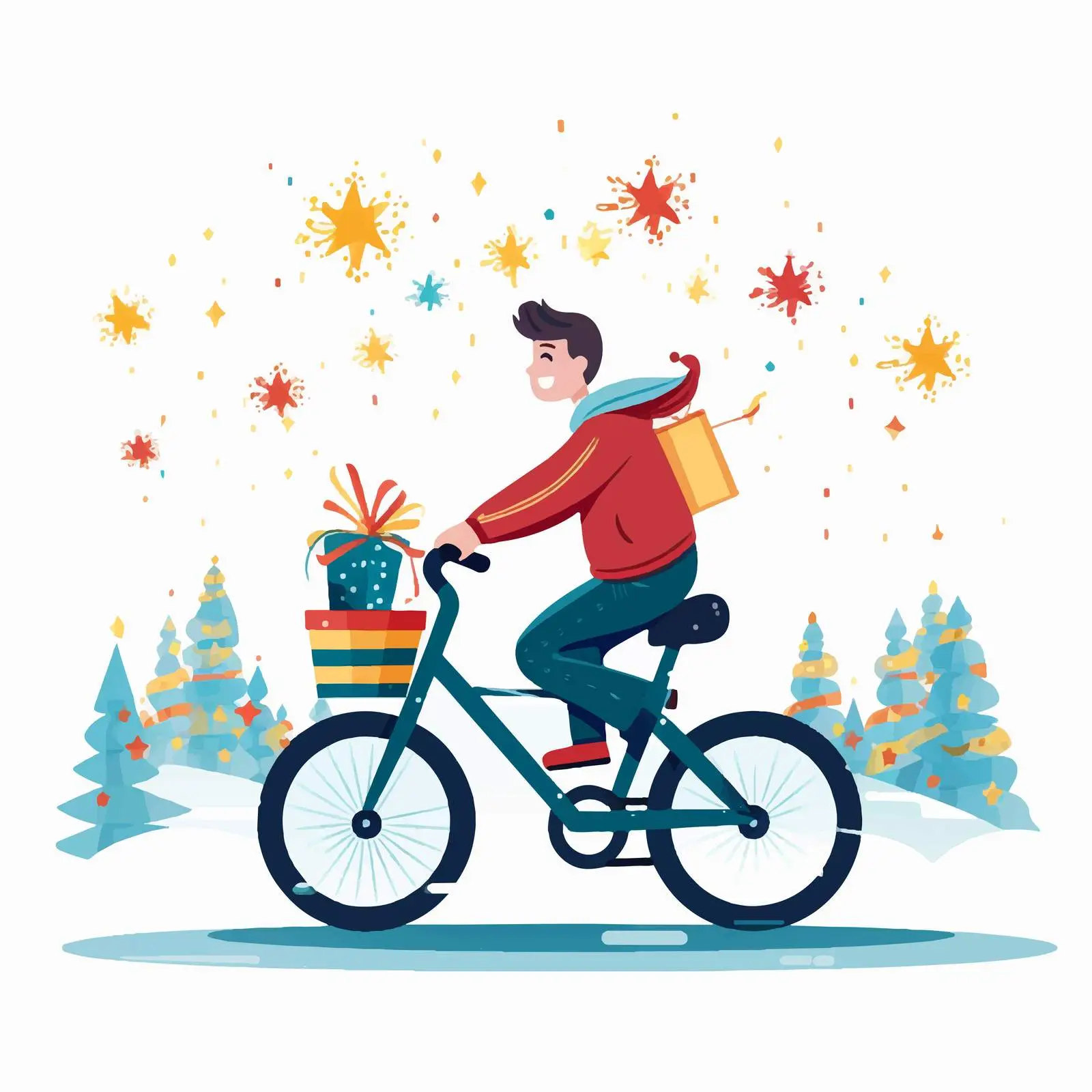 Person Cycling on Christmas Holiday – free bicycle ride image from Dotvec