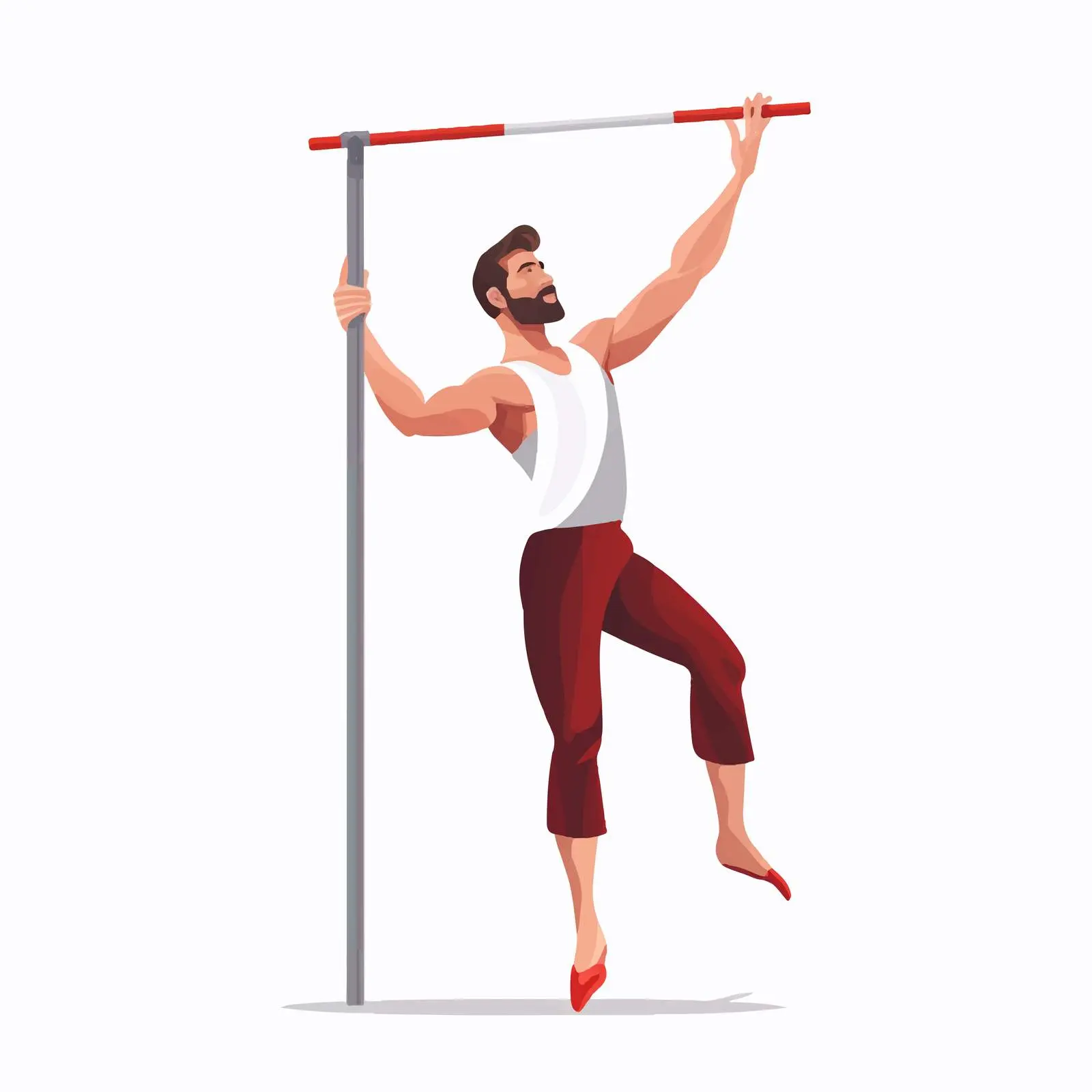 Male Dancer Performing Split on Pole Bar – free action pose image from Dotvec