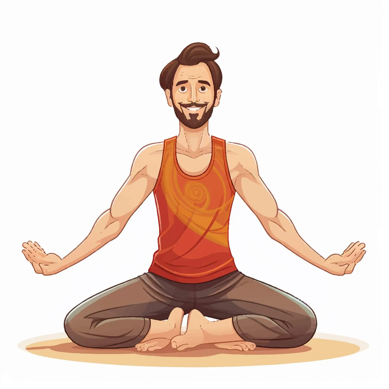 Cartoon Vector of Man Doing Yoga — free download from Dotvec
