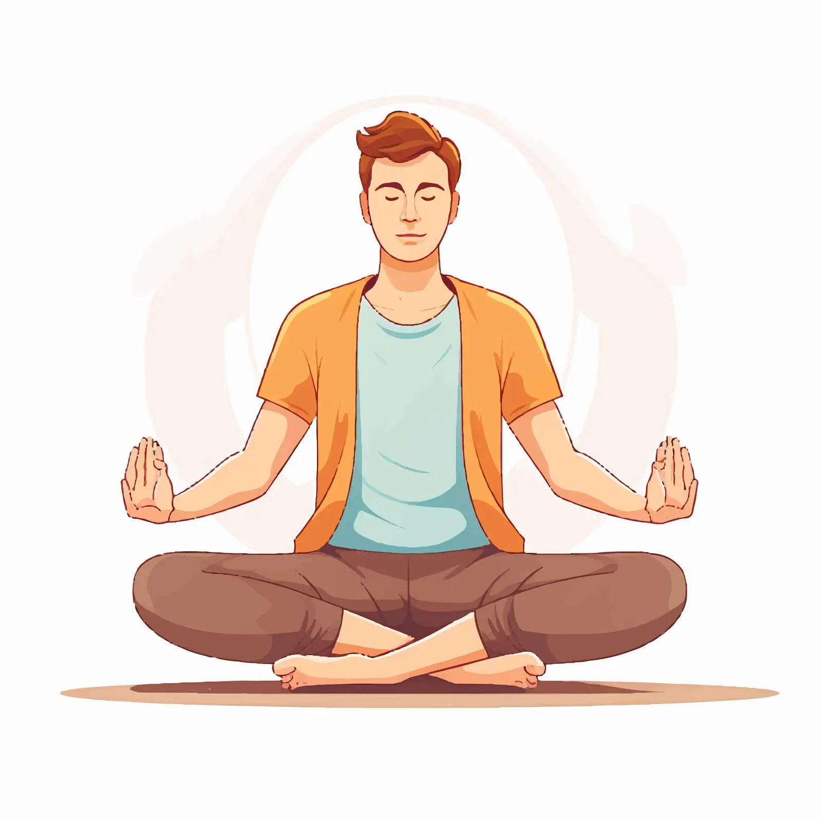 Cartoon Man Practicing Yoga with Text Illustration — free download from Dotvec
