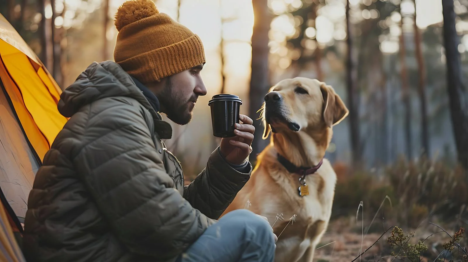 Morning Coffee Relaxation with Dog — free download from Dotvec