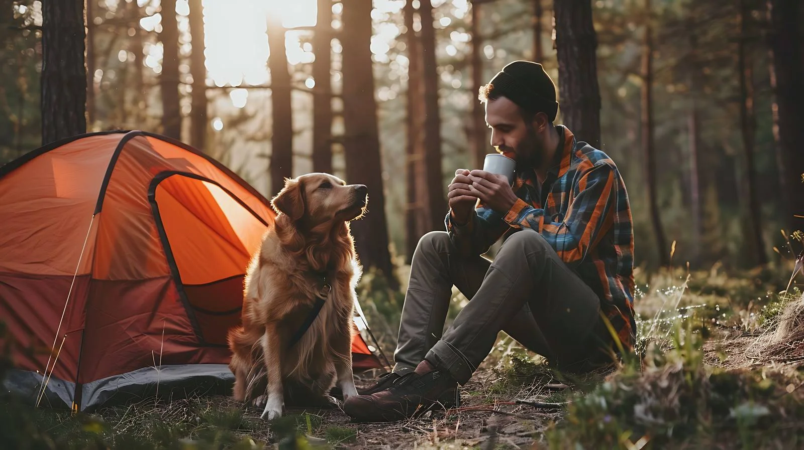 Morning Relaxation with Man and Dog — free download from Dotvec