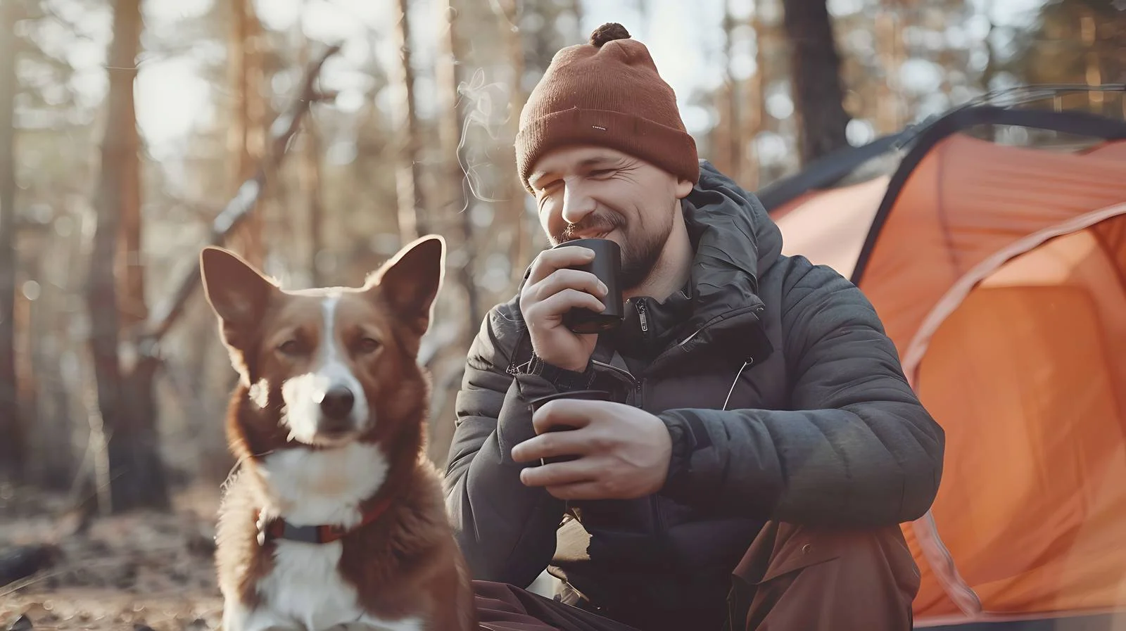 Morning Relaxation with Coffee and Dog — free download from Dotvec